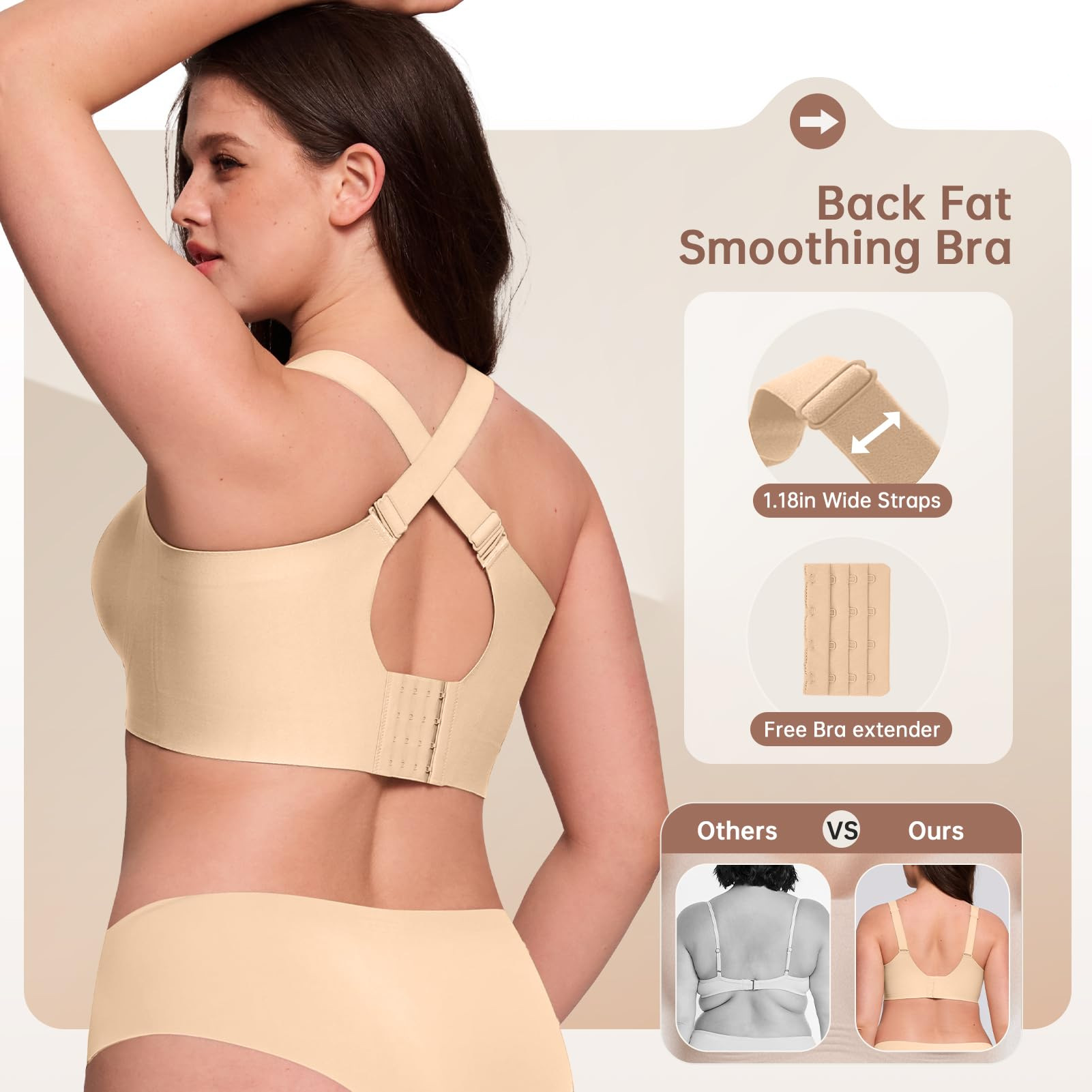 Plus Size Wireless Bra for Wom - Full Coverage Bra ulasan dan harga